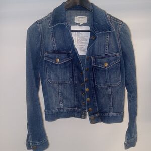 Current/Elliott Faded Blue Button-Front Denim Jacket